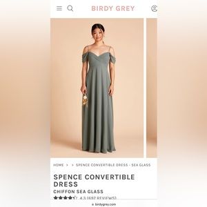 Birdygrey Bridesmaid dress. Sea glass. XS